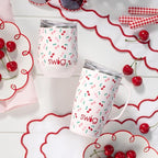 Swig Life 18oz Insulated Travel Mug with Handle & Lid, Cherry Pie | Triple Insulated Stainless Steel - Handle & Lid Included - Keeps Coffee Hot or Cold - Cup Holder Friendly
