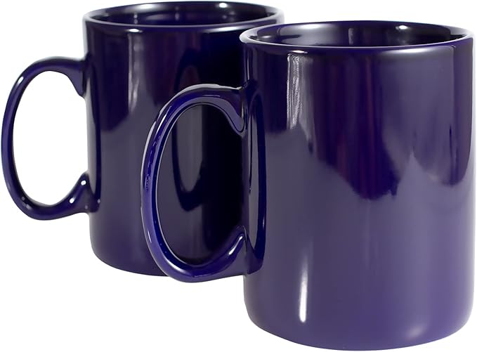 BYCNZB 30oz Super Large Ceramic Coffee Mugs Large Handles Set of 2 (Cobalto)