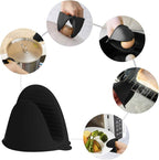 Vaincre 4PCS Silicone Oven Mitts Heat Resistant, Silicone Potholders for Kitchen, Mini Rubber Oven Glove Kitchen Mittens, Cute Cooking Mitts (Black and Black) | Food Grade Silicone, Non-Slip Grip, Waterproof, Mini Size, Flexible, Dishwasher Safe, For C...