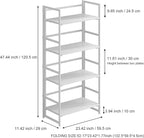 No-Assembly Folding Bookshelf Storage Shelves 4 Tiers Vintage Multifunctional Plant Flower Stand Storage Rack Shelves Bookcase for Home Office(All White)