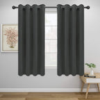 Easy-Going Blackout Curtains for Bedroom, Solid Thermal Insulated Grommet and Noise Reduction Window Drapes, Room Darkening Curtains for Living Room, 2 Panels (52x63 in,Dark Gray)
