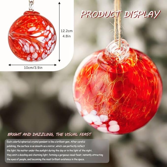 4 Inch Hand Blown Glass Gazing Ball Witches Ball Ornament Garden Patio Window Decor