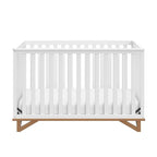 Storkcraft Santa Monica 5-in-1 Convertible Crib (White with Vintage Driftwood) – GREENGUARD Gold Certified, Modern Design, Two-Tone Baby Crib, Converts to Toddler Bed, Daybed and Full-Size Bed