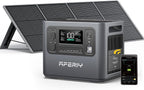 AFERIY Solar Generator P210 with 200W Solar Panel 2400W Portable Power Station 2048Wh | AC Output with 120V,2400W,Solar Generator for Home Use,Outdoor Camping,Power Outage, Camping,Emergencies