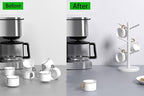 Dorhors Mug Holder Tree,Coffee Cup Holder,Mug Rack Stand Hook,Bar Organizer | White Wood Coffee Station Accessories 6 Hook,Coffee Shelf Decor for Kitchen Countertop,Counter Storage Display Mug,Cup