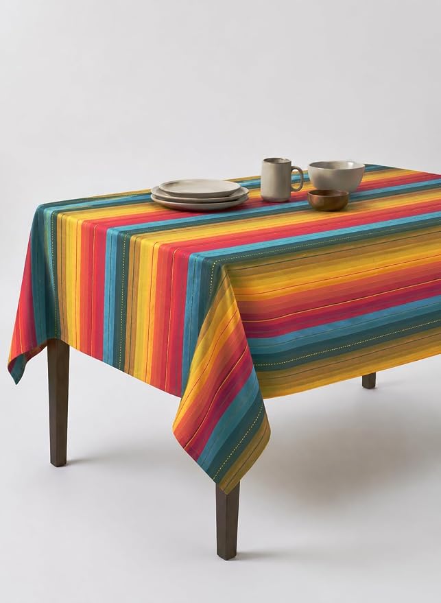 Urban Villa Tablecloth Cotton Tabletop 60x84 (6-8 Seats) Red Stripes