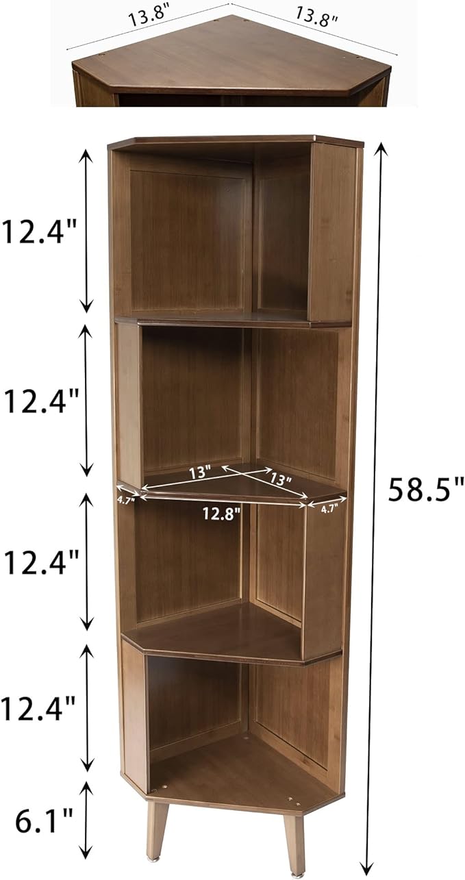 Industrial 4-Bookcase Cube Bookshelf for Home Office and Living Room Decoration