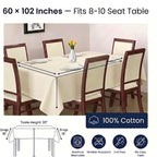 Urban Villa Tablecloth Cotton Tabletop 60x102 (8-10 Seats) Ivory