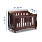 Delta Children Bentley S Series 4-in-1 Crib, Chocolate + Serta Perfect Slumber Dual Sided Recycled Fiber Core Crib and Toddler Mattress (Bundle)