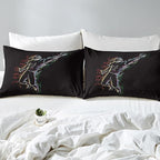Erosebridal Boys Football Bedding Set King Size American Rugby Comforter Set for Kids Teen Men Bedroom Dorm Decor Sketch Football Athlete Comforter Ball Sports Quilt Duvet Insert 2 Pillow Cases Black