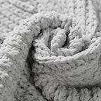 Amélie Home Chenille Knit Throw Blanket for Couch, Chevron Texture Decorative Soft Blanket for Sofa, Bed & Chair, 60"x80", Light Grey