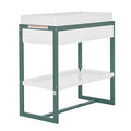 Arlo Changing Table in Jungle Green, Made of Solid New Zealand Pinewood, Non-Toxic Finish, Comes with Water Resistant Mattress Pad & Safety Strap