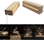 2Pack 6 inch Wood Rectangle Display Pedestal,Wooden Rectangle Led Lights Display Base for Acrylic and Plexiglass,Wood Night LED Light Lamp Base