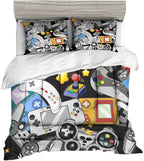 Sunnycitron Gaming Comforter for Boys Teen Gamer Comforter Full Size Gaming Bedding Kids Bed Comforter set Boys Bedding quilt Down Alternative Comforter Game Room Decor,1 Comforter +2Pillowcase