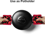 Evoio Cast Iron Skillet Pot Pan Hot Handle Holder Covers (4-Pack Black) | Pot Handle Covers Heat Resistant Pot Skillet Hot Handle Sleeves Mitt Cover for Kitchen, BBQ and Baking Cookware