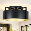 20'' Black Semi Flush Mount Ceiling Light, Modern Farmhouse Hallway Entryway Light Fixtures, 4-Light Rustic Foyer Lighting Fixtures Ceiling Lights for Kitchen Island Bedroom Dining Room