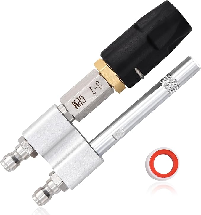 2 in 1 Downstream Soft Wash Chemical Nozzle, M5 Twist Nozzle Shooter Tips, 0-60° Adjustable Spray Pattern, for 1700 to 6000 PSI, 3 to 7 GPM Pressure Washer, with 1/4 inches Quick Connect