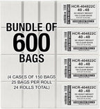 Aluf Plastics High Density Trash Bags, 45 Gallon, 600 Count, 22 Micron (eq), 40" x 48", Clear, for Bathroom, Office, Industrial, Commercial, Janitorial, Municipal, Recycling