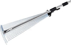 VEVOR Leaf Rake, 15 Metal Tines, Adjustable Garden Rake for Lawns with 7.5-22.4 Inch Wide Head & 32-63 Inch Long Handle, Heavy Duty Stainless Steel Small Leaves Tool for Gardening Camping Yard Grass