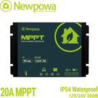 Newpowa 200W Portable Solar Panel Kit with Adjustable Kickstand Case,200Watt 12Volt Foldable Panel+20A MPPT Controller+20FT Controller Cable+20ft 12AWG