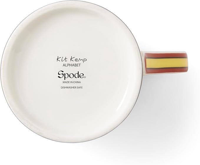 Spode Kit Kemp 12oz Mug, O Initial - Fine China Coffee Cup with Floral Alphabet Design, Custom Letter Mug for Unique Gift Giving - Personalized Kitchen Drinkware, Dishwasher Safe & Stylish