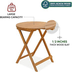 Heavy Duty 400lbs Capacity Patio Bistro Set 3 Piece Outdoor, Folding Chairs w/Cushion, Round Table-Upgrade 2024
