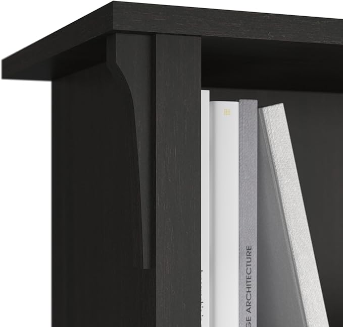 Bush Furniture Salinas Cube Shelf and Bookcase | Display 6 Shelves | Modern Storage Cabinet with Open Bookshelf for Library, Office, Living Room, Bedroom and More, 48W x 14D x 30H, Vintage Black