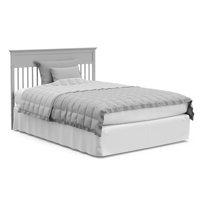 Storkcraft Carmel 5-in-1 Convertible Crib (Pebble Gray) - GREENGUARD Gold Certified, Converts to Toddler Bed & Full-Size Bed, Fits Standard Full-Size Crib Mattress, 4 Adjustable Mattress Heights