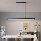 JAYMP Minimalist Linear Pendant Light Dimmable LED Modern Chandelier Dining Room Island Light Restaurant Cafe Bar Office Hanging Lamp Black 45"
