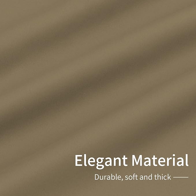 Easy-Going Blackout Curtains for Bedroom, Solid Thermal Insulated Grommet and Noise Reduction Window Drapes, Room Darkening Curtains for Living Room, 2 Panels(42x63 in, Tan)