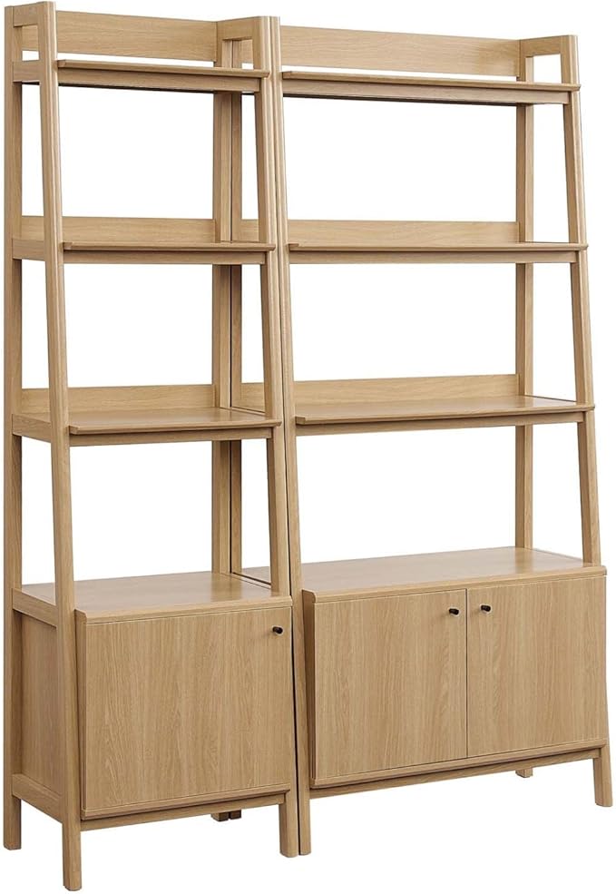 Modway Bookshelf Display Cases in Oak - Set of 2