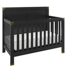 Baby Relax Miles 5-in-1 Convertible Crib, Solid Pine Wood, Black