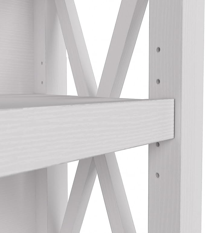 Bush Furniture Key West 2-Shelf 30-inch H Small Bookcase, Pure White Oak (KWB124WT-03)