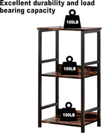 Small Bookshelf for Small Spaces, 3 Tier Small Book Shelf Organizer, Narrow Bookcase for Small Spaces, Small Bookcase for Bedroom, Living Room, Home, Office, 120 lbs Weight Capacity (Brown)