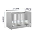 babyGap by Delta Children Graham 4-in-1 Convertible Crib with Storage Drawer TrueSleep Crib and Toddler Mattress (Bundle), Grey/Dark Grey