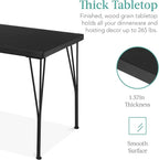 Best Choice Products 5-Piece Metal and Wood Indoor Modern Rectangular Dining Table Furniture Set for Kitchen, Dining Room, Dinette, Breakfast Nook w/ 4 Chairs - Black