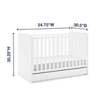 Delta Children babyGap Graham 4-in-1 Convertible Crib with Storage Drawer + Brannan Bear Bookcase with Bins + Brannan Bear Wall Shelf with 4 Hooks, Bianca White (Bundle)