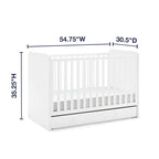 GAP babyGap Graham 4-in-1 Convertible Crib with Storage Drawer - Greenguard Gold Certified, Bianca White