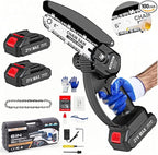 Mini Chainsaw Cordless, 6 Inch Chain Saw Cordless, 700W Powerful Electric Handheld Chainsaw, with 2 Batteries and 2 Chains, Tree Trimmer Gardening Tools Gift for Men, Father, Dad