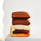 Wellboo Orange Gradient Comforter Sets King Yellow and Orange Velvet Bedding Comforters Women Modern Plain Orange Brown Flannel Quilts Farmhouse Abstract Art Orange Plush Blanket Winter Fuzzy Bed