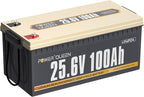 Power Queen 24V 100Ah LiFePO4 Battery 2.56kWh Deep Cycle Lithium Battery with Longer Runtime, 100A BMS, 4000-15000 Cycles, 2.56kW Max Load Power for Solar Storage System, Marine, Backup Power