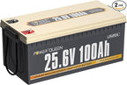 Power Queen 24V 100Ah LiFePO4 Battery 2.56kWh Deep Cycle Lithium Battery with Longer Runtime, 100A BMS, 4000-15000 Cycles, 2.56kW Max Load Power for Solar Storage System, Marine, Backup Power