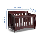 Delta Children Bentley S Series 4-in-1 Crib, Black Cherry Espresso + Serta Perfect Slumber Dual Sided Recycled Fiber Core Crib and Toddler Mattress (Bundle)