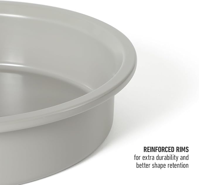 Calphalon Legacy 8 Inch Round Cake Pan, PFA Free Nonstick Bread Pan Bakeware, Heavy Gauge Steel Baking Dish for Even Heating, Oven Safe Round Baking Pan for Cakes, Brownies, Bread