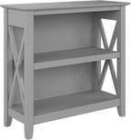 Bush Furniture Key West Small 2 Shelf Bookcase in Cape Cod Gray