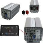 AIMS Power 2000 Watt / 4000 Watt Peak Modified Sine Power Inverter 12 Volt DC to 120 Volt AC ETL Listed with Remote