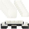 ClawsCover 14Pack Outdoor Patio Seat and Back Cushions Replacement Covers Fit for 7Pieces 6-Seater Wicker Rattan Sectional Couch Chair Furniture Set,Cream-Include Cover Only (Large)