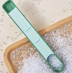 11-Pc Measuring Cups and Spoons Set, Stackable with Lids, Green | 1 adjustable spoon and 1 lid, 9 stackable cups and spoons, BPA-free and dishwasher safe, perfect for cooking and baking