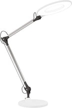 Lavish Home LED Desk Lamp - Swing Arm Architect Lamp - Adjustable Natural Sun Lighting for Home Office, Bedroom, or Dorm Room (White)