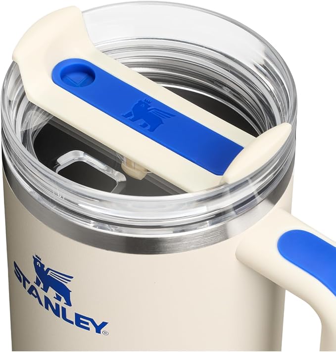 STANLEY Quencher H2.0 Flow State Tumbler, 40 oz, Cream Royal | Handle and Straw | 3-Position Lid | Cup Holder Compatible for Travel | Insulated Stainless Steel Cup | BPA-Free